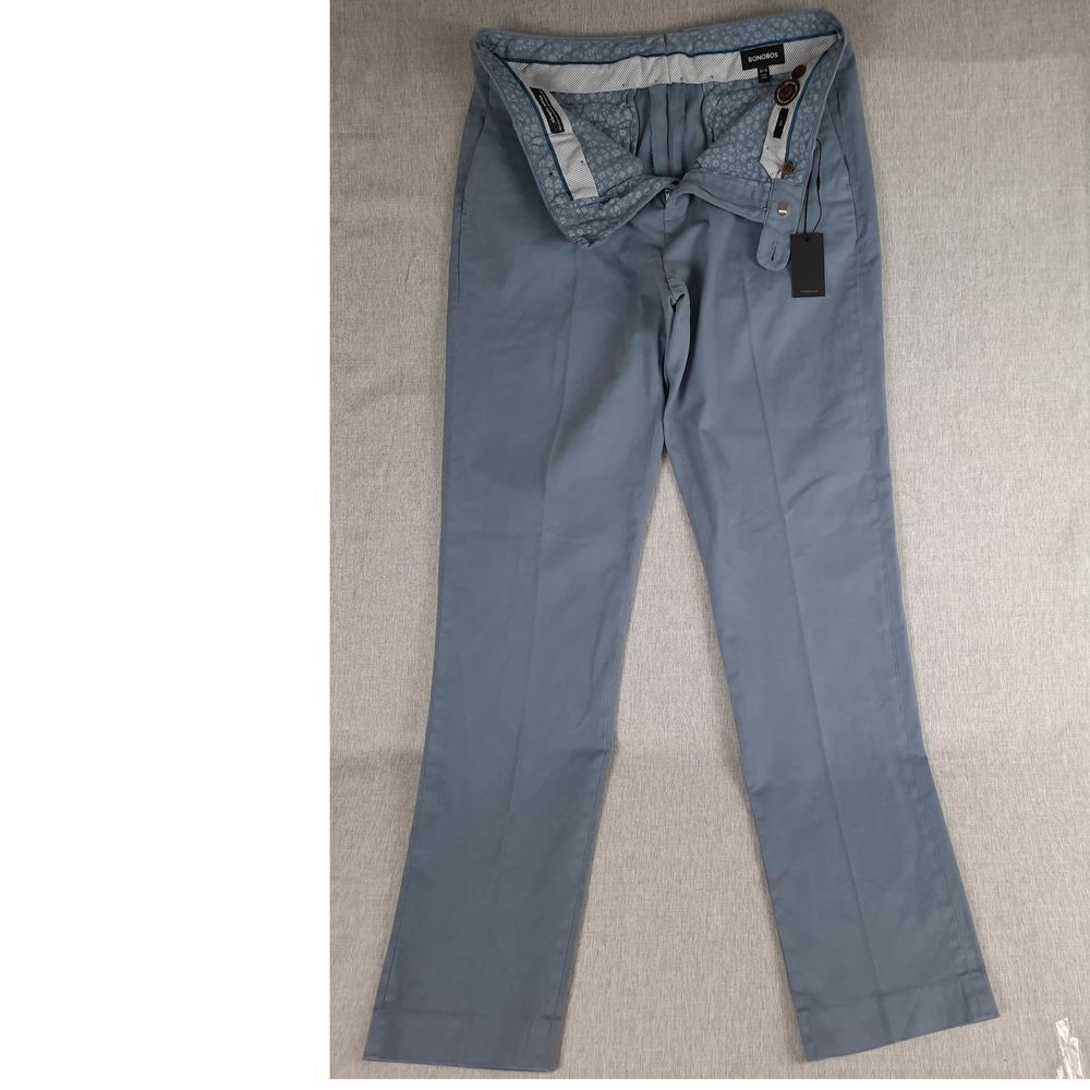 Bonobos Men 33/34 Floral Lined Slim‎ Taper Pleated Pants Cotton Olimpias Fabrics